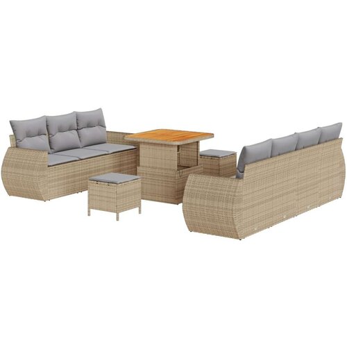  10-dijelni vrtni sofer set s jastučićima bez boje Poliratan Akacija Vrtna garnitura - 3-dijelni vrtni blagovaonski set s jastuč Cene