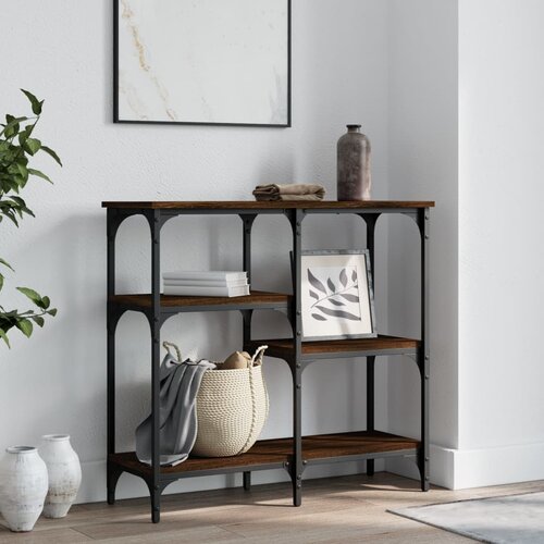  The Living Store Konzolna mizica rjav hrast 80x29x75 cm inženirski les - Konzolna Mizica, (21441904) Slike