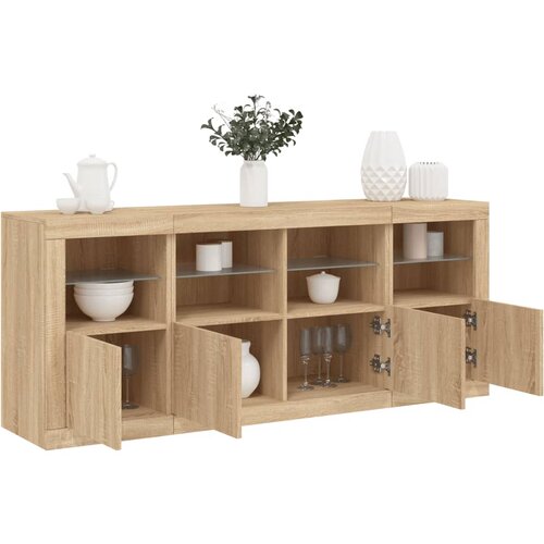 vidaXL Komoda s LED svjetlima boja hrasta sonome 163x37x67 cm Cijene