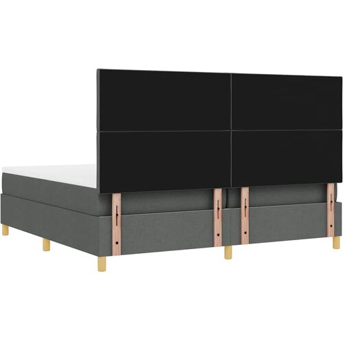  LED Box Spring Krevet Tamno siva 200 x 200 cm tkanina Slike