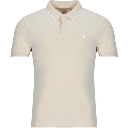 Polo Ralph Lauren Polo majice kratki rokavi POLO AJUSTE SLIM FIT EN COTON STRETCH MESH Bež Slike