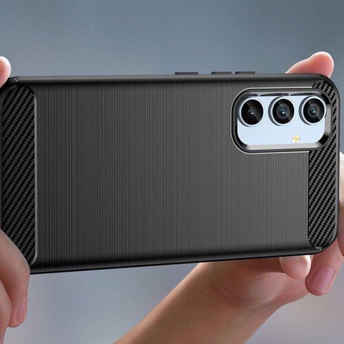 Techsuit Carbon Silicone maska za Samsung Galaxy A34 5G - crna Slike