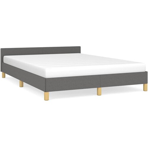 Maison Chic Posteljni okvir - Dvoposteljna postelja - Zakonska postelja brez vzmetnice temno siv 140x190 cm blago-J12898, (21761073) Slike