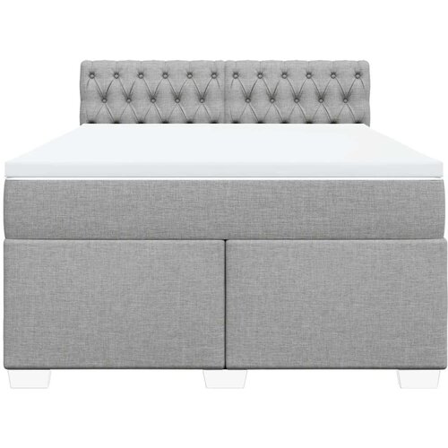 VidaXL Krevet s oprugama i madracem svjetlosivi 140x190 cm od tkanine Slike