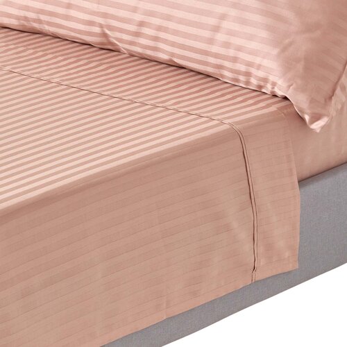 HOMESCAPES taupe beige flat sheet iz egiptovskega bombaža satin stripe 330 thread count, 178x255 cm, (20750808) Cene