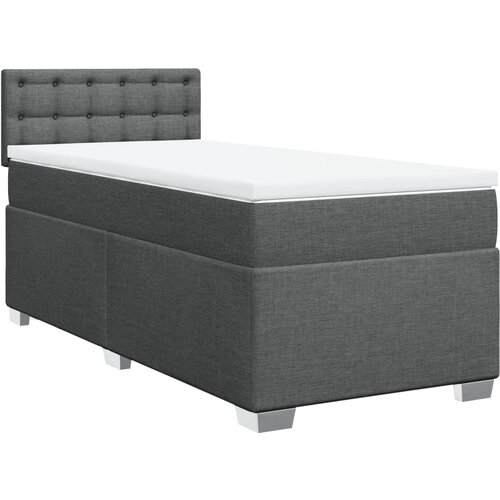 VidaXL Box spring postelja z vzmetnico temno siva 90x190 cm blago, (21291068) Slike