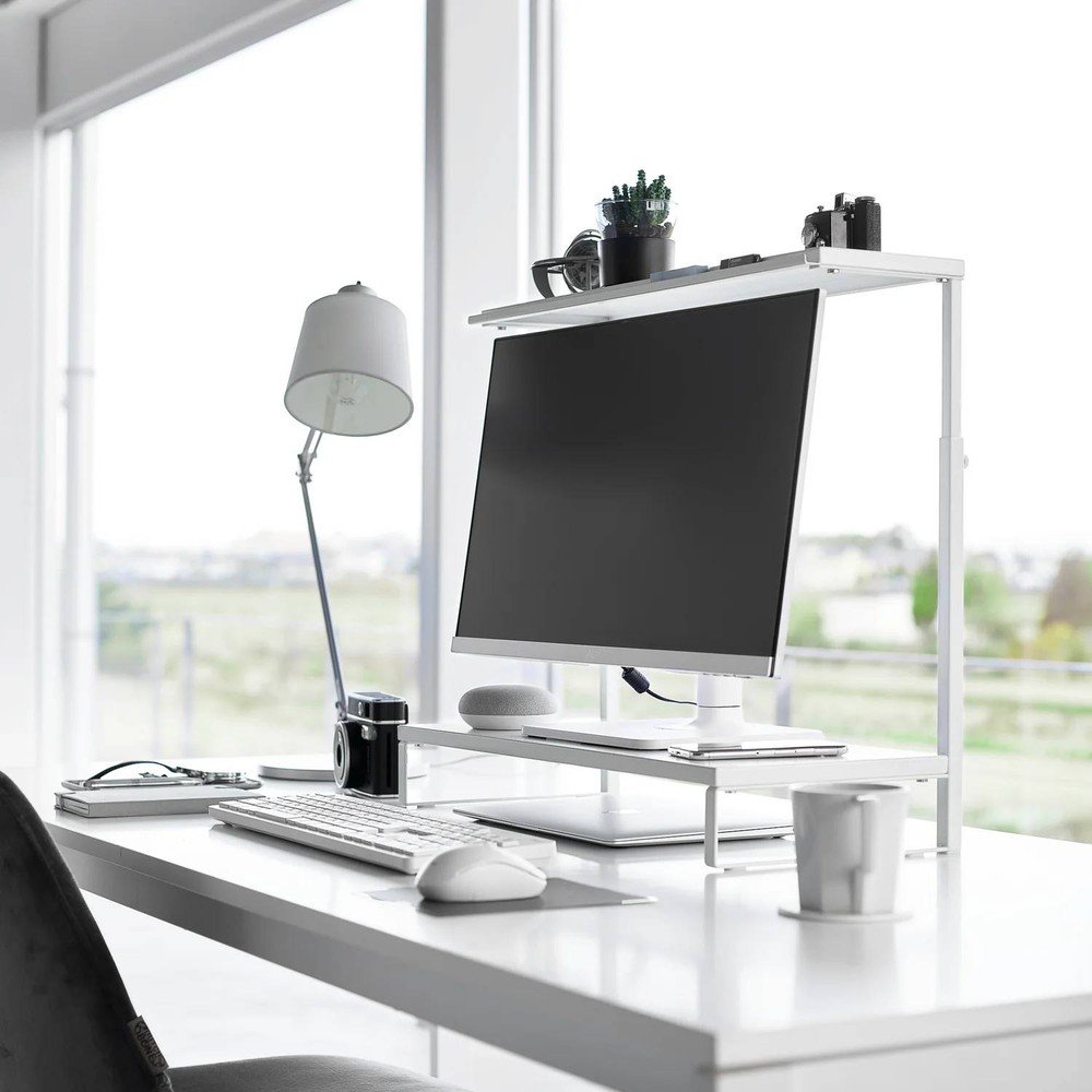 YAMAZAKI Bijelo metalno postolje za monitor Tower &amp;ndash; Slike