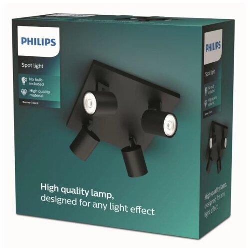 Philips LED RGBW prigu&amp;scaron;iva spot svetiljka RUNNER 4xGU10/6,5W/230V crna Slike