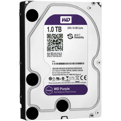 Western Digital Hard disk 3,5”, 1TB, Caviar Purple, pog. za video nadzor – WD10PURZ