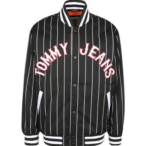 Tommy Jeans Prehodna jakna rdeča / črna / bela