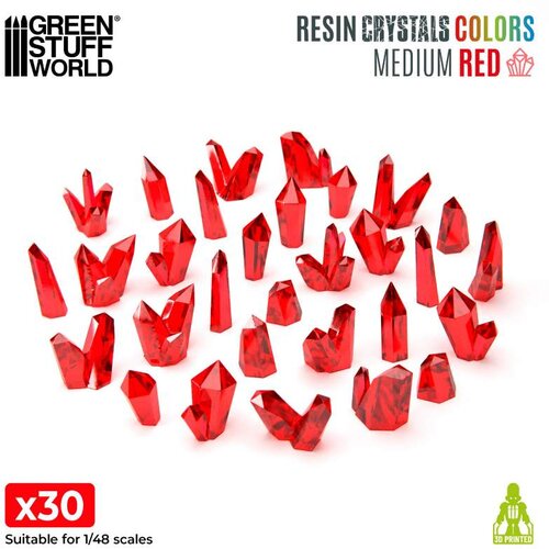 Green Stuff World Red Resin Crystals Medium | Crveni smolasti kristali srednji 9–16mm (30 kom) Cene