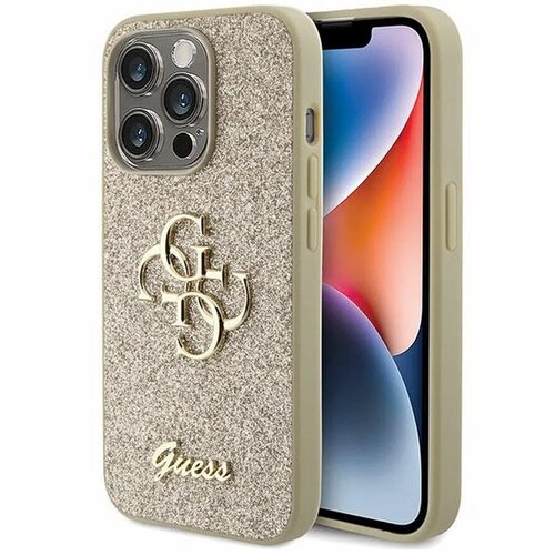 Guess Maska za telefon iPhone 15 Pro 6.1 GUHCP15LHG4SGD, Glitter, Zlatna Cene
