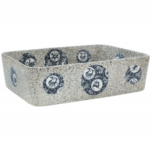 Maison Chic Umivalnik - Kopalna umivalnik - Lavabo večbarven pravokoten 46x35,5x13 cm keramika, (21684999) Cene