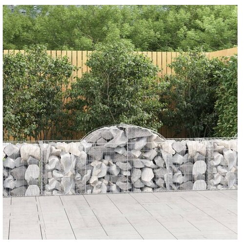 vidaXL Obokana gabionska kosara 11 kosov 200x50x60/80cm cink Cene