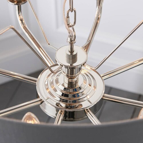  Endon 94415 - Luster na lancu HIGHCLERE 8xE14/40W/230V siva/sjajni hrom Slike