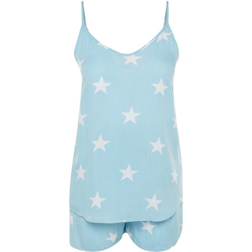 Trendyol Pajama Set - Blue - With Slogan Slike