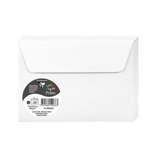 Clairefontaine kuverte Pollen 114x162mm 120gr perlasto bijele 1/20 Cijene