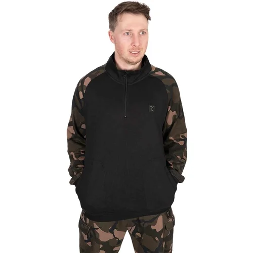 Fox Fishing Majica s kapuljačom LW Black/Camo Qtr Zip - M