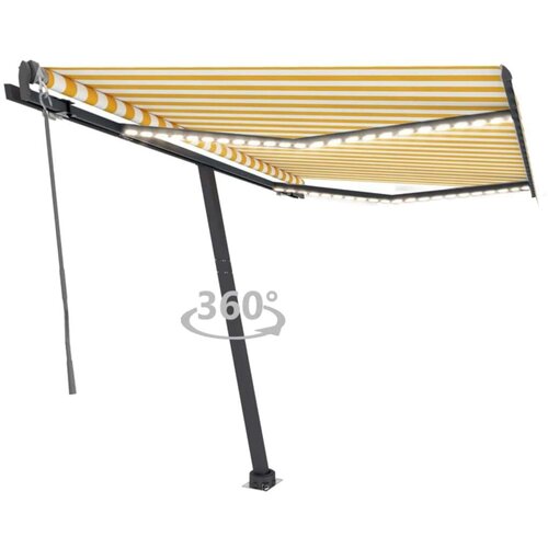  Automatska tenda sa senzorom LED 300x250 cm žuto-bijela Slike