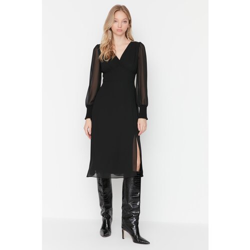 Trendyol Black Corsage Detailed Dress Slike