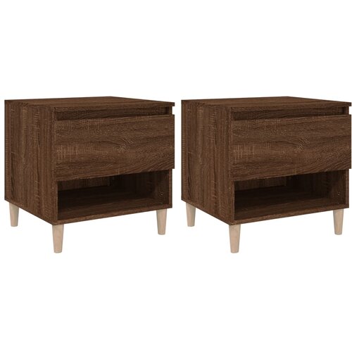 Maison Chic Dvo delni komplet Nočne omarice - Nočne mize rjav hrast 50x46x50 cm inženirski les, (21689873) Cene