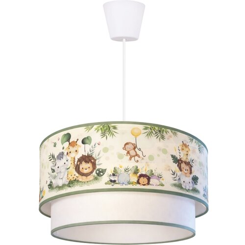 Brilagi-LED Dečiji luster na sajli BOBO 1xE27/10W/230V prečnik 40 cm krem./zel./džungla Slike
