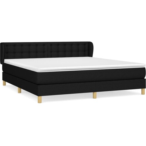 VidaXL Box spring postelja z vzmetnico črna 180x200 cm blago, (20791206) Slike