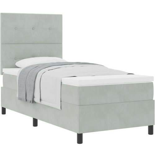 Box Spring Krevet s Madracem Svjetlosiva 100x200 cm Bar&amp;scaron;un Slike