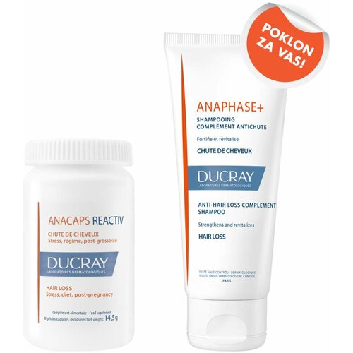 Ducray anacaps reactiv kapsule, 30 komada + anaphase šampon, 100 ml gratis Slike