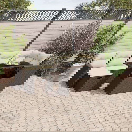  7-dijelni set vrtnih sofa od poliratana s jastucima smeđi Cijene