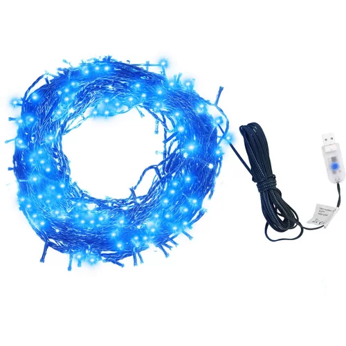 vidaXL LED lučke s 150 LED diodami modre 15 m PVC