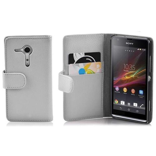 Cadorabo Ohišje, združljivo z Sony Xperia SP v snežno bela - Zaščitni ovitek iz teksturiranega umetnega usnja in žep za kartice, (20551321) Cene