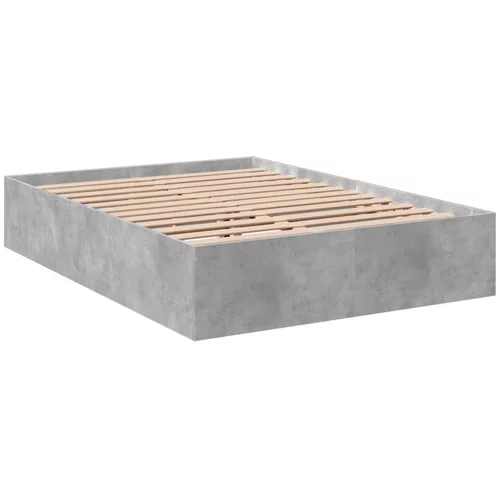 vidaXL Posteljni okvir betonsko siv 120x190 cm inženirski les, (21156098)