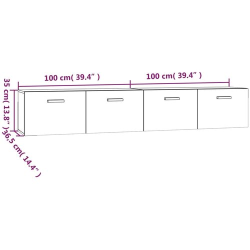  Zidni ormarići 2 kom bijeli 100x36,5x35 cm konstruirano drvo Slike