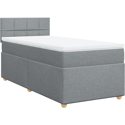 Maison Chic Box spring postelja - Vzmetna postelja z vzmetnico svetlo siva 90x190 cm blago SL10210, (21907280) Slike
