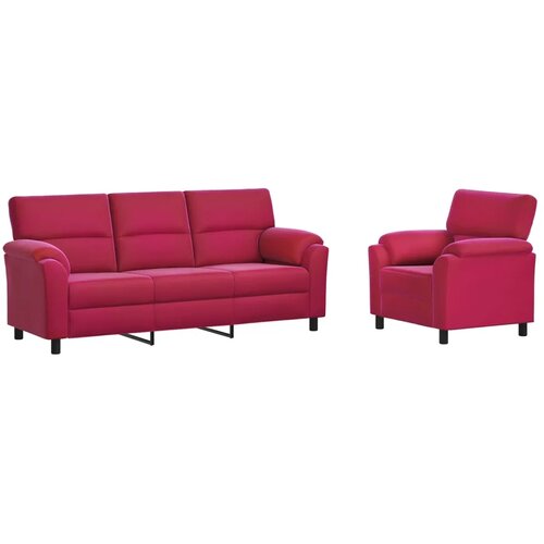  Set sofe 2 pcs Vinska crvena Bar&amp;scaron;un - boja crnog vina 1 sjedalo + trosjed Slike