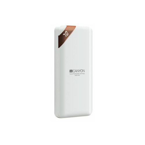 Canyon Compact power bank White with digital display 10000 mAh Dual USB Smart IC 5V/2.1A, (2 * USB) CNE-CPBP10W Slike
