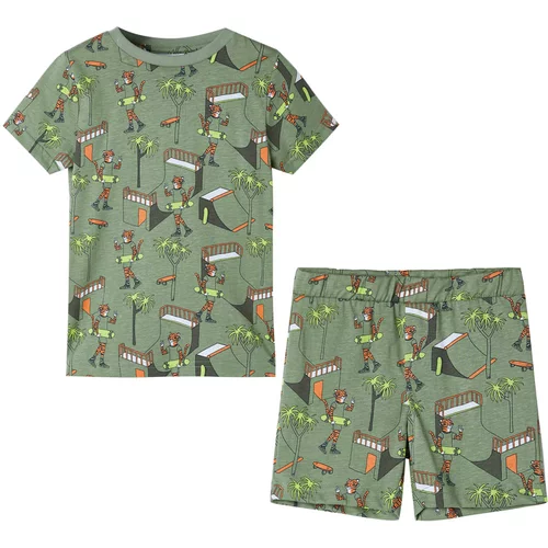  Dječja pidžama s kratkim rukavima svijetla kaki boja 116