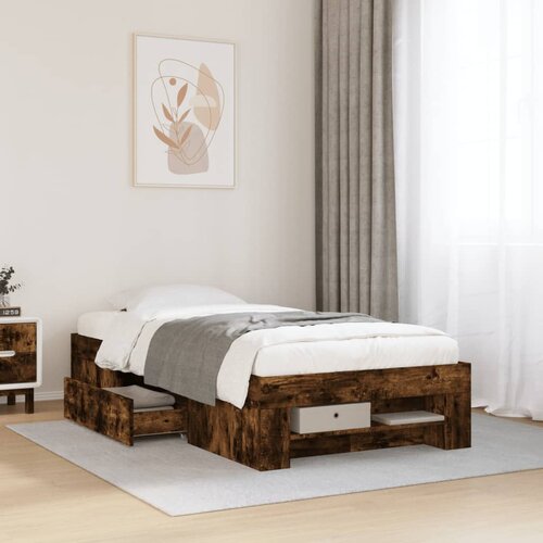 Furnova Posteljni okvir brez vzmetnice hrast 90x200 cm inženirski les, (21937946) Slike