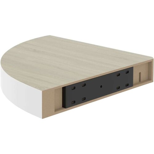 VidaXL Kotne stenske police 2 kosa hrast in bele 25x25x3,8 cm MDF Slike