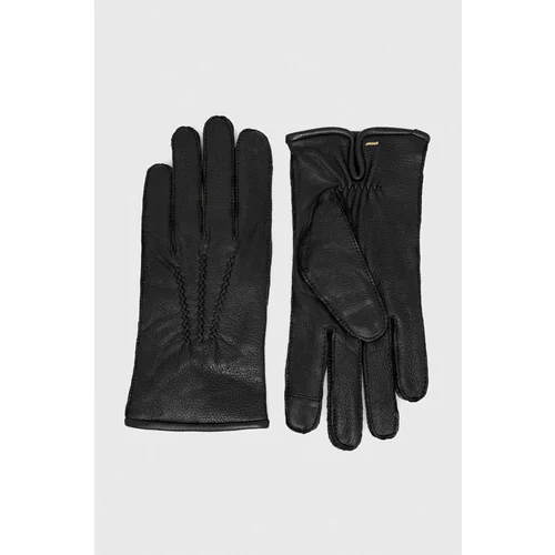 Boss Kožne rukavice za muškarce, boja: crna