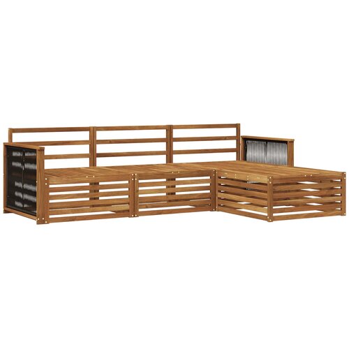 vidaXL Zunanja garnitura za sedenje Naravna 249 x 162,5 x 73 cm, (5000281639) Cene