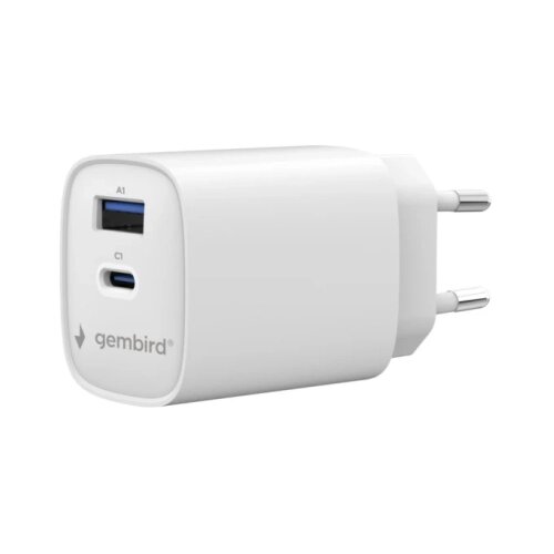 Gembird TA-UC-1A1C-PD30-01-W 2-port 30 W USB fast charger Cene