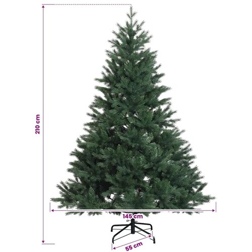  Umjetno božićno drvce s kuglicom 210 cm 300 LED lampica - Zelena 210 cm s LED-ima i crnim lopticama Slike