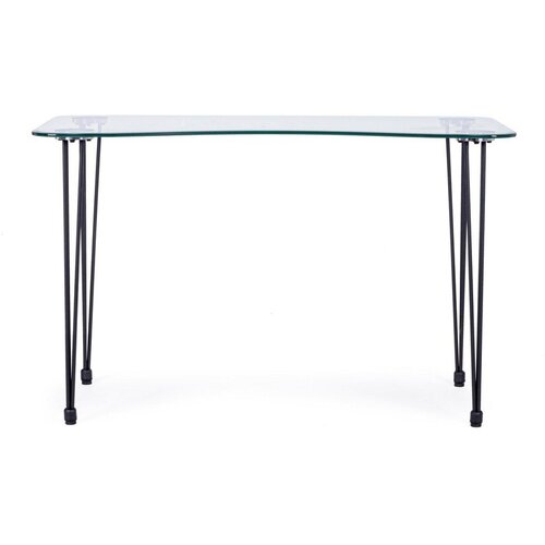 BIZZOTTO Pisalna miza s stekleno mizno plo&amp;scaron;čo 60x120 cm Rondo &amp;ndash; Slike