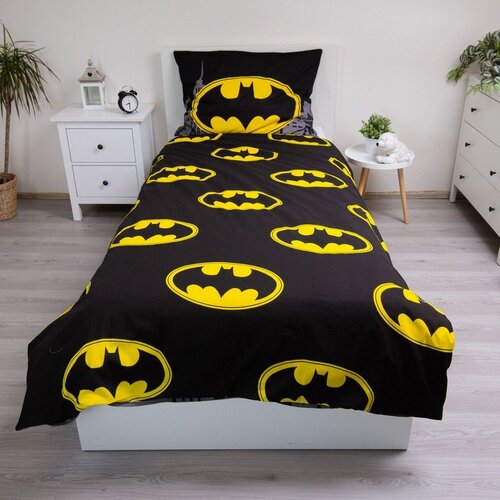 Jerry Fabrics Enojna bombažna otro&amp;scaron;ka posteljnina 140x200 cm Batman &amp;quot;The Emblem&amp;quot; &amp;ndash; Slike