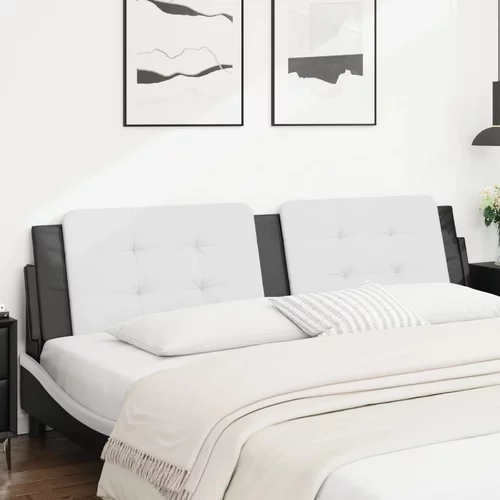 Jastuk za uzglavlje bijelo-crni 200 cm od umjetne kože