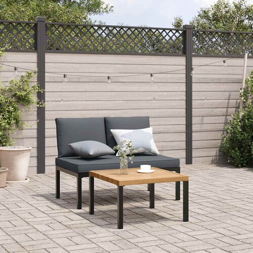  2-dijelni set vrtnih sofa s jastucima crni aluminijski Cene