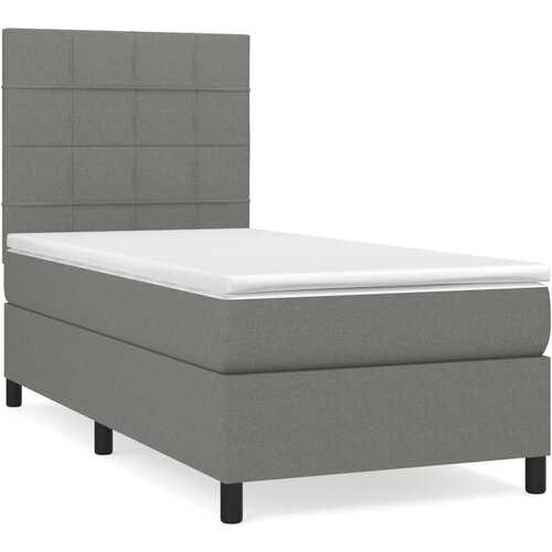 Maison Chic Box spring postelja - Vzmetna postelja z vzmetnico temno siva 90x190 cm blago SL12792, (21904551) Cene