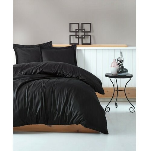 Cotton Box posteljina Elegant Stripe Saten - Siyah Slike